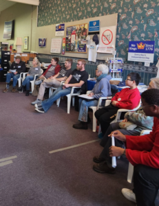 picture of a donuts for democrats meeting